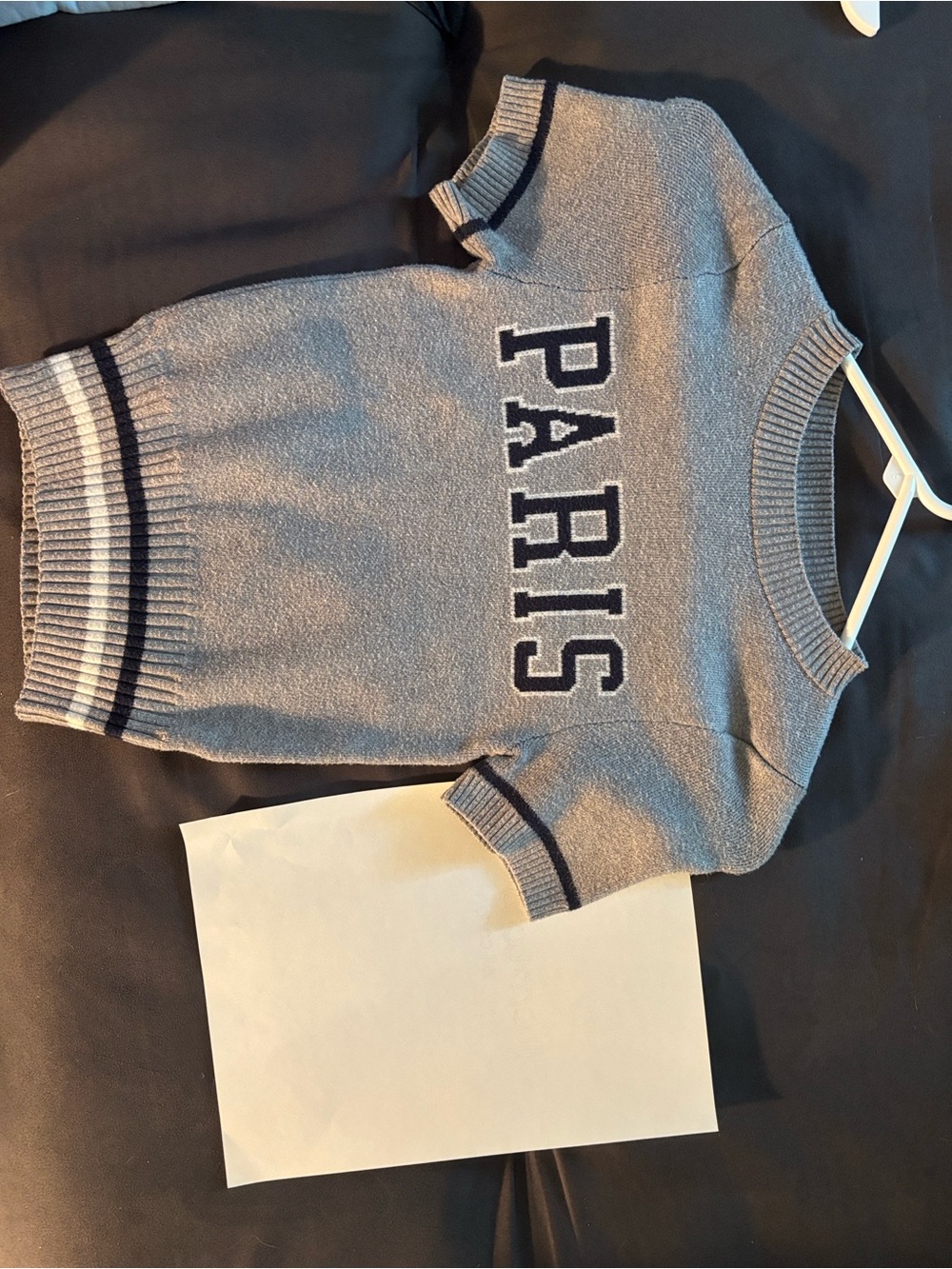SO Grey Crewneck Sweater with Navy PARIS Lettering